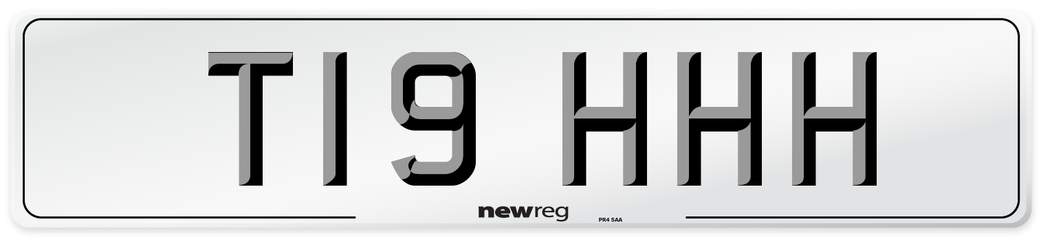T19 HHH Number Plate from New Reg